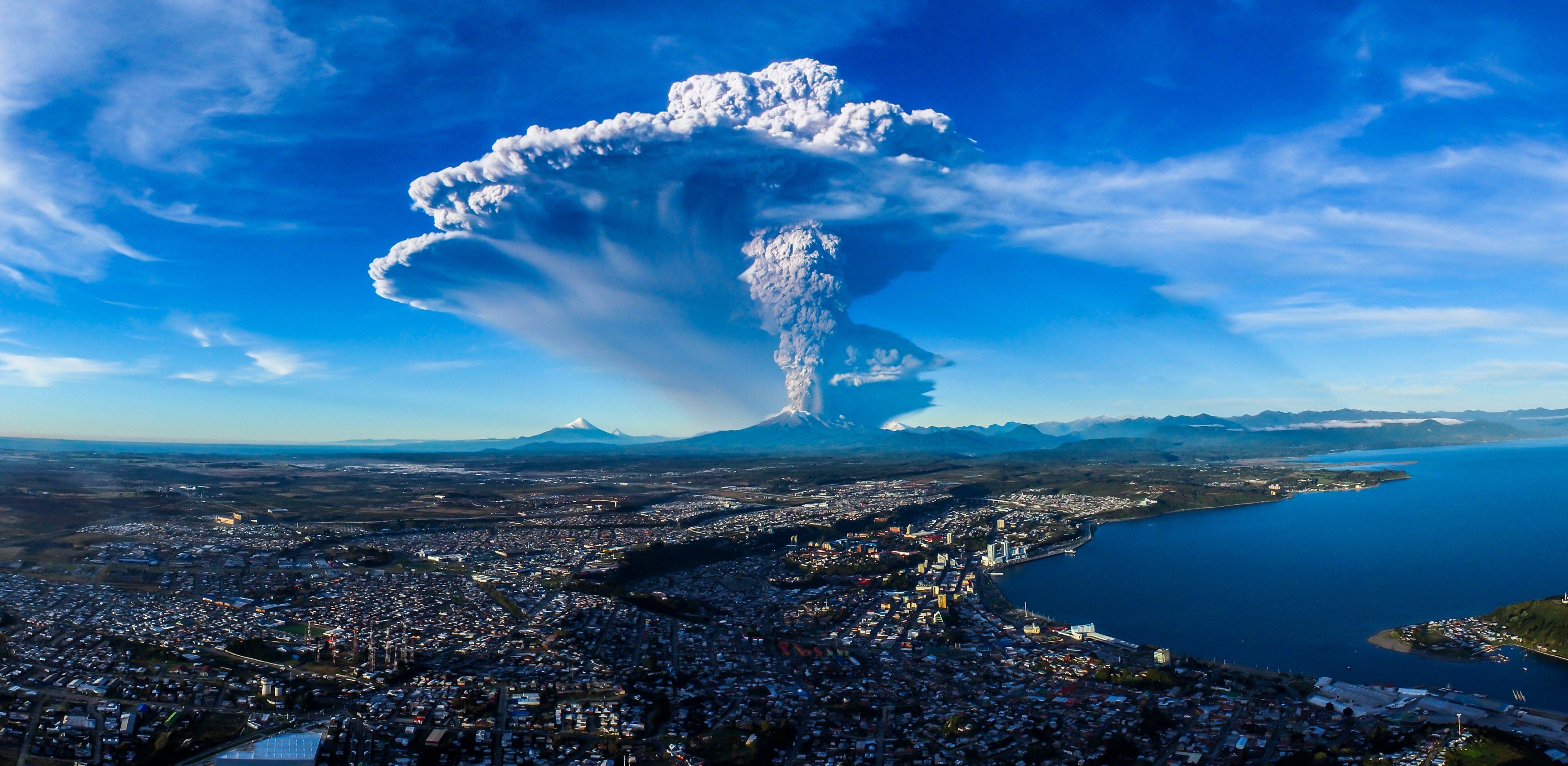 5057x2472 Volcano Eruption Wallpaperx2472 .