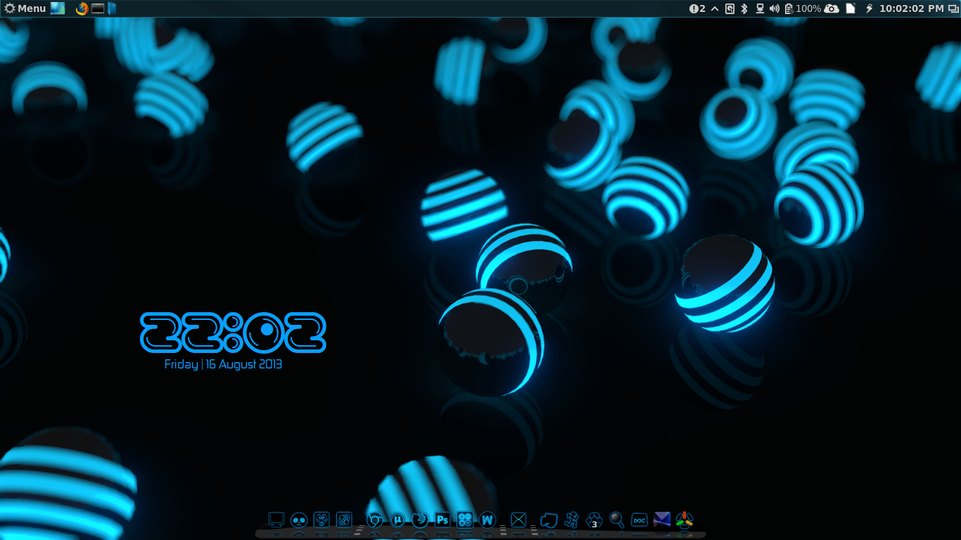 1366x768 Neon Conky and Wallpaper pack.-