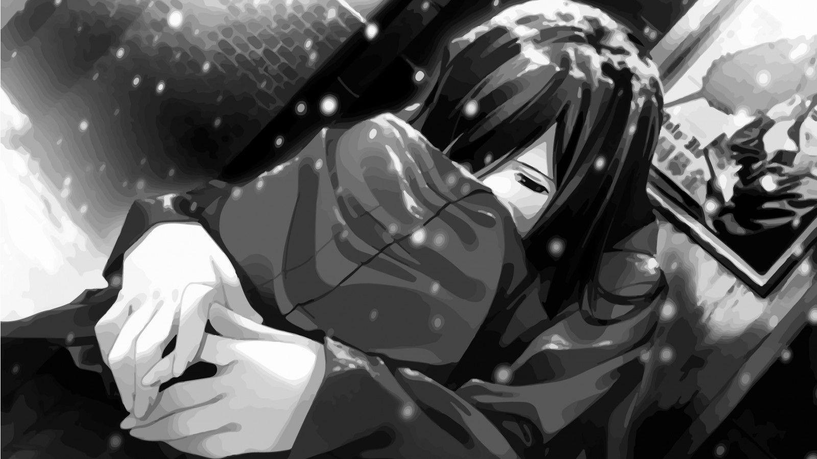 1600x900 Sad Anime Girl Desktop Wallpaper 22154