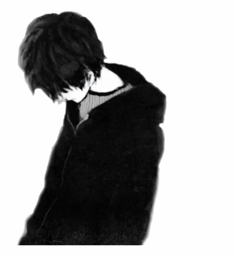 920x1007 Sad Boy Black Only Me Anime Boy - Chàng trai buồn trong anime Png.  Trong suốt