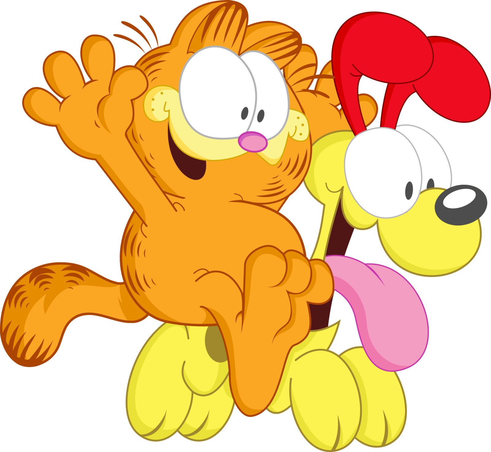 1600x1474 Garfield and Odie Color Outlines HD Background Image for Tablet
