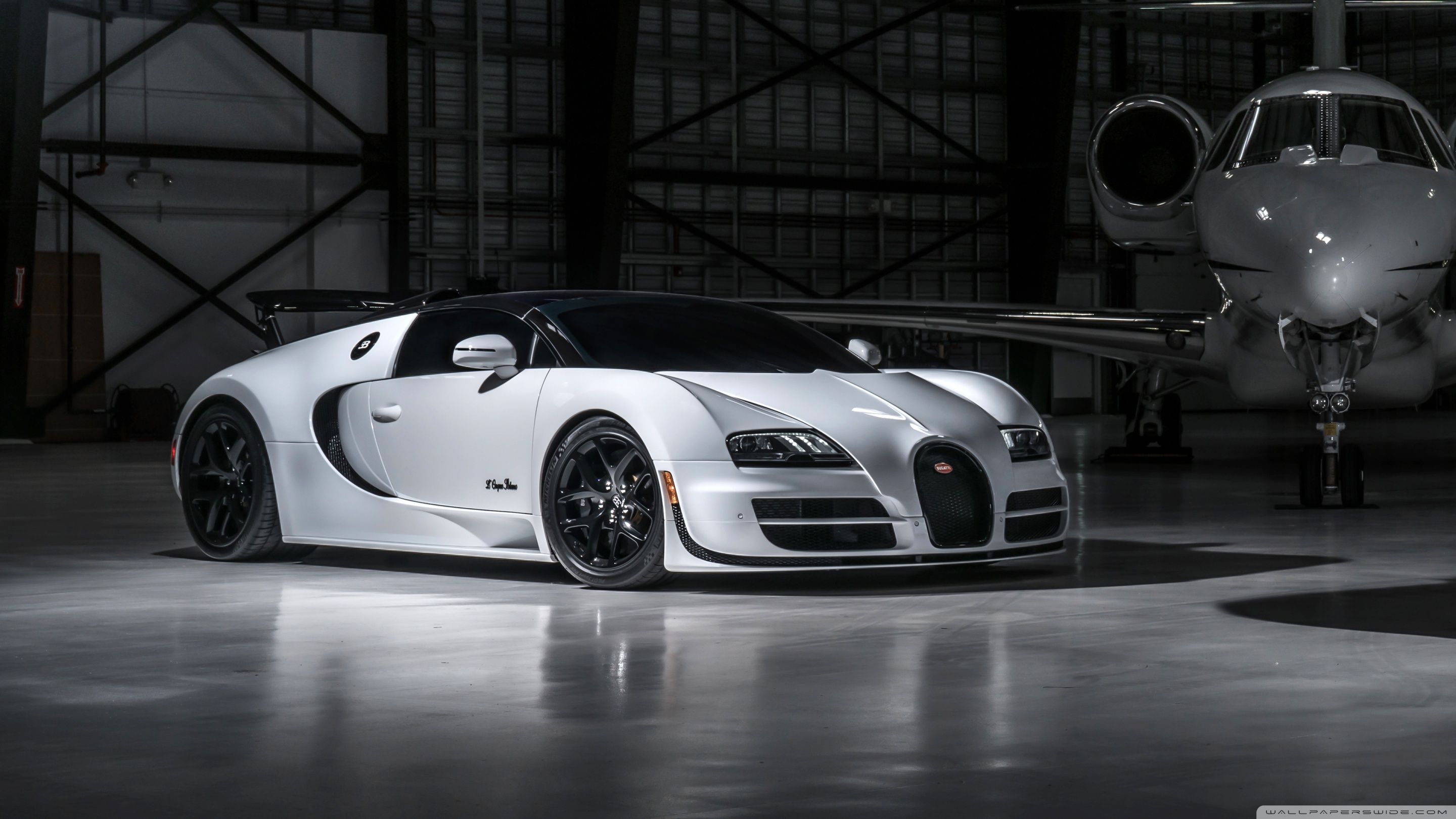 2880x1620 Bugatti Veyron Sports Car and Private Jet 4K UHD Wallpaper for UltraHD Desktop and TV : Widescreen and UltraWide Display : Dual Monitor