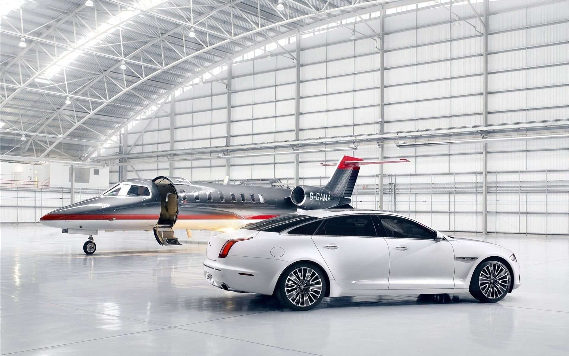 1920x1200 Jet With Car Desktop Wallpaper