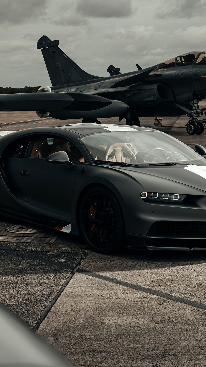 850x1511 Private jet and car HD wallpaper