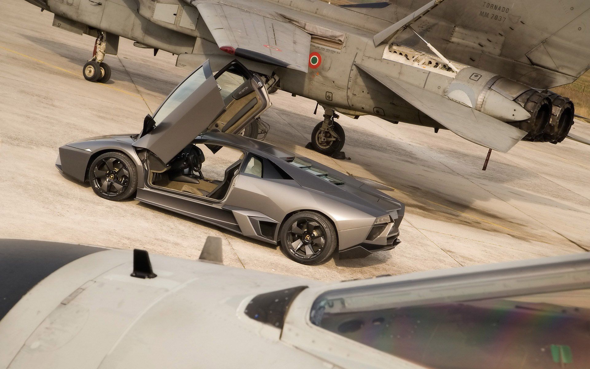 1920x1200 cars, Lamborghini, Vehicles, Jet, Aircraft, Lamborghini, Reventon, Side, View, Open, Doors, Fighter, Jets Wallpaper HD / Desktop and Mobile Background