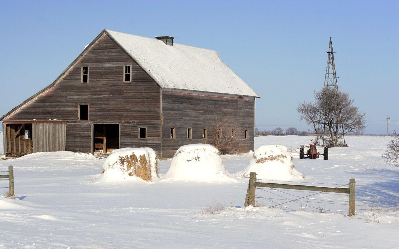 1280x800 Winter Country Barn dành cho Windows.  Chuồng trại nông thôn, cũ