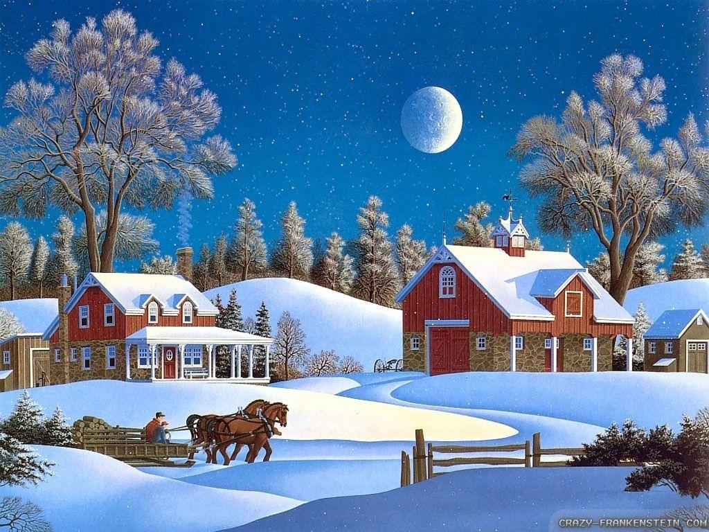1024x768 Country Christmas Wallpaper Best Of Farm Winter Scenes Desktop