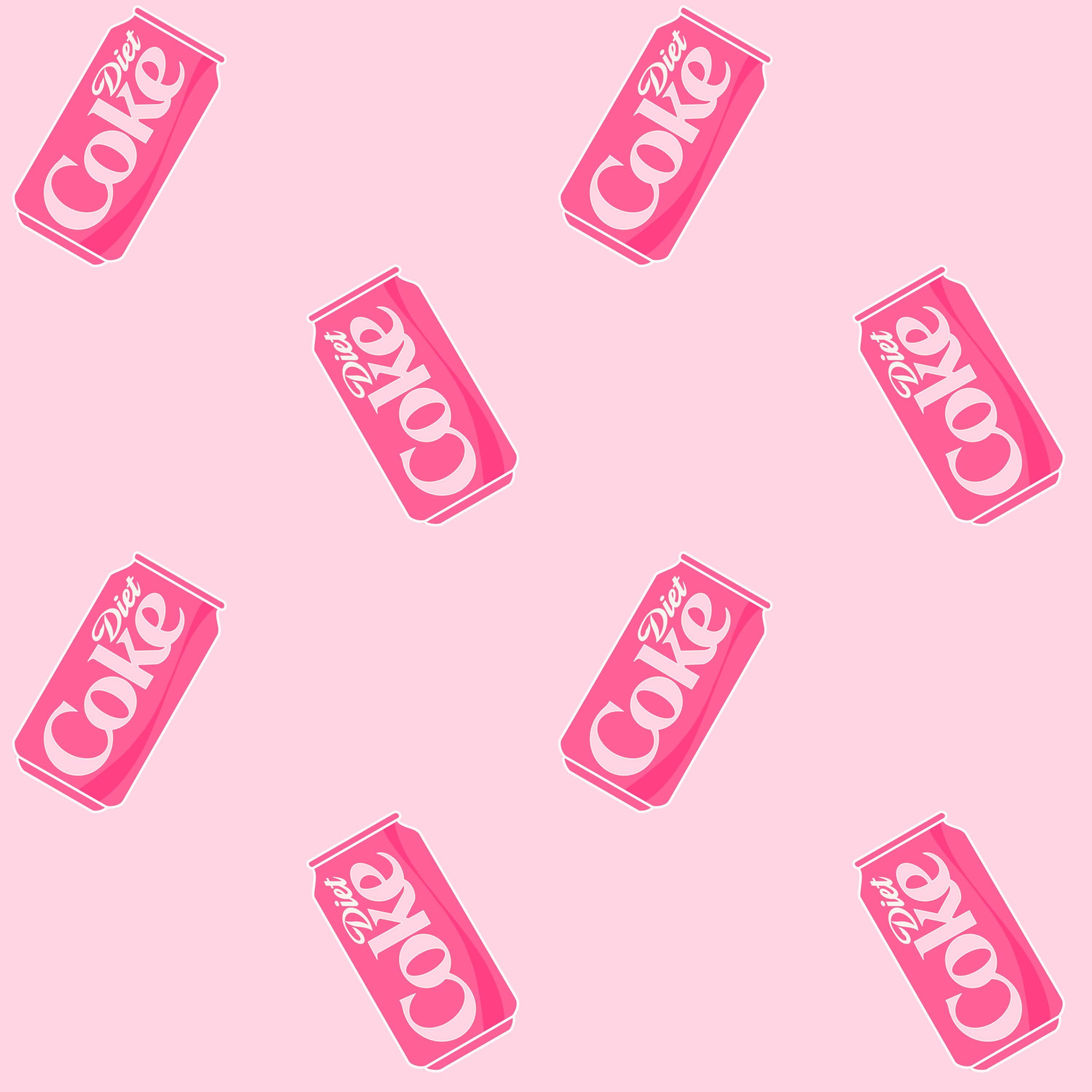 3000x3000 Diet Coke, Seamless Pattern, Repeating, Pink, Summer, Drink, Soda Pop, Wall Art, Girly, Clip Art, Bedroom Living Room, Poster Image