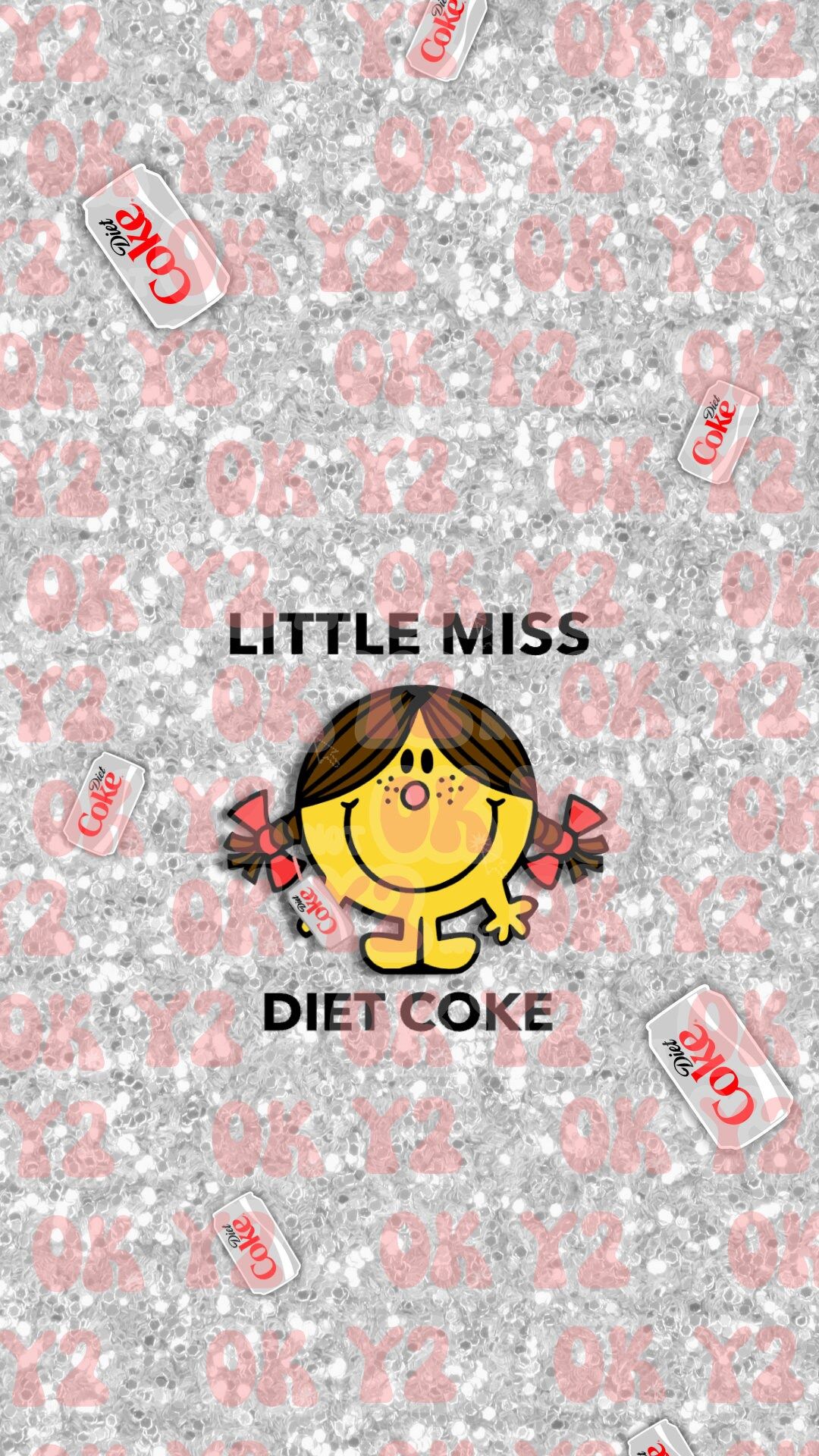 1080x1920 Little Miss Diet Coke Phone Wallpaper Digital Download. Cute Aesthetic Y2K Style. High Res Ios Android Background Lock Screen