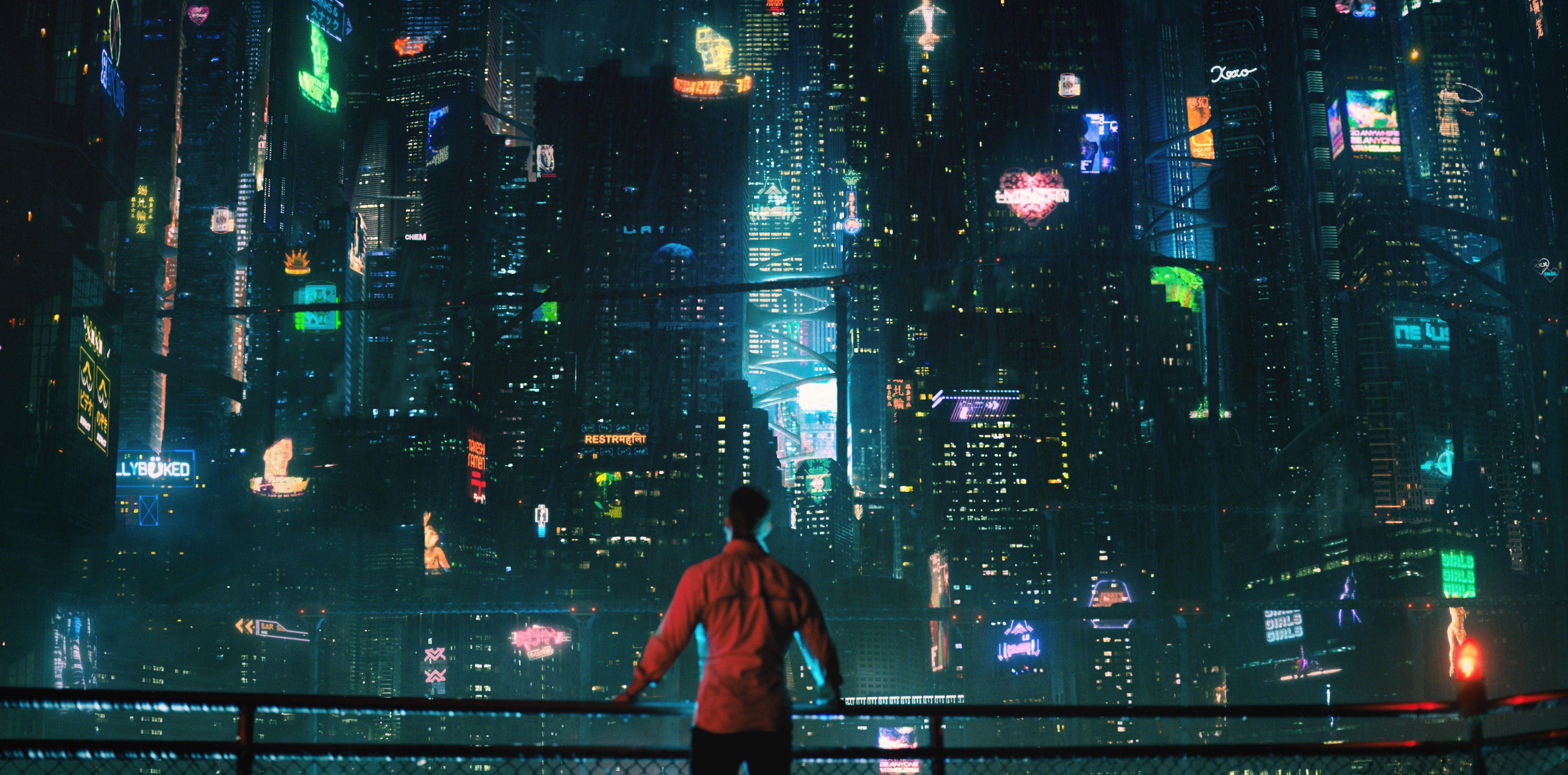 4096x2024 #cyberpunk, #Altered Carbon, #city, #Netflix, #Game Boy
