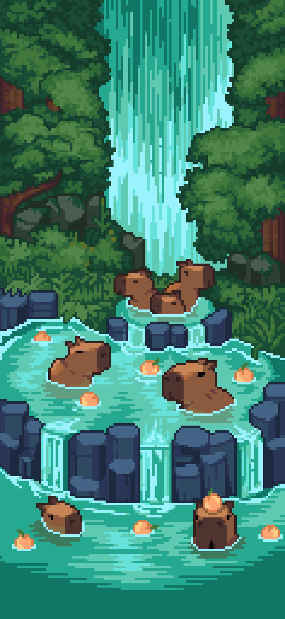 1180x2560 Capybara Paradise Wallpaper by KidErebus (me)