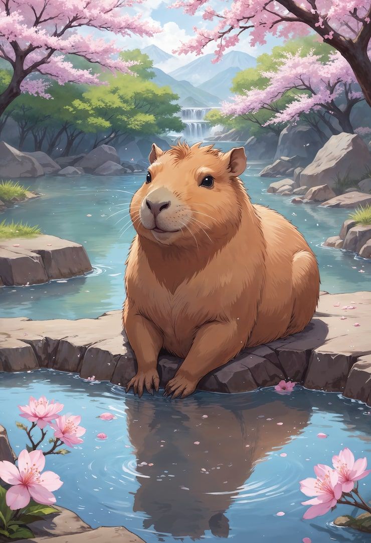 740x1082 Capybara wallpaper Image