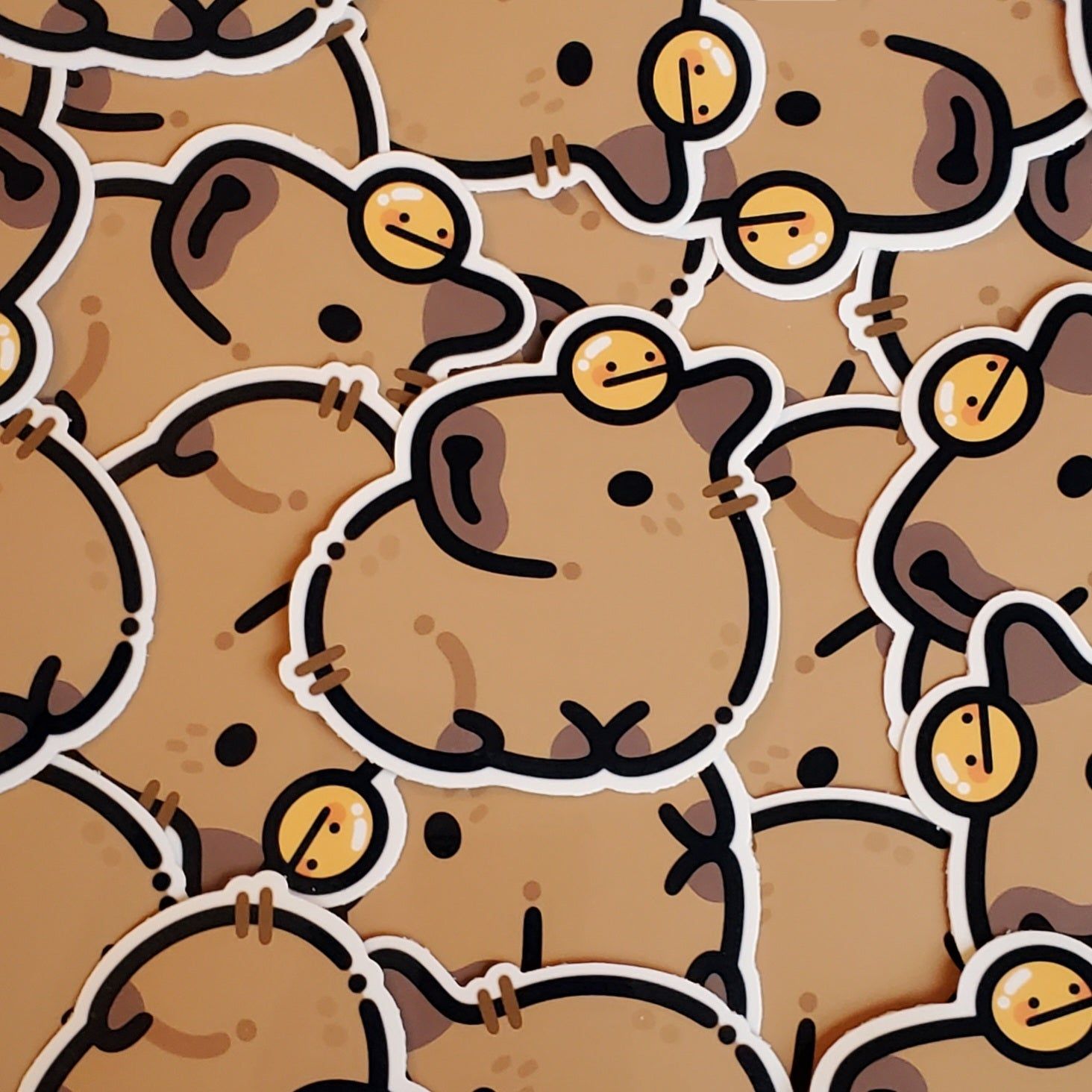 1464x1464 Capybara Orange Sticker
