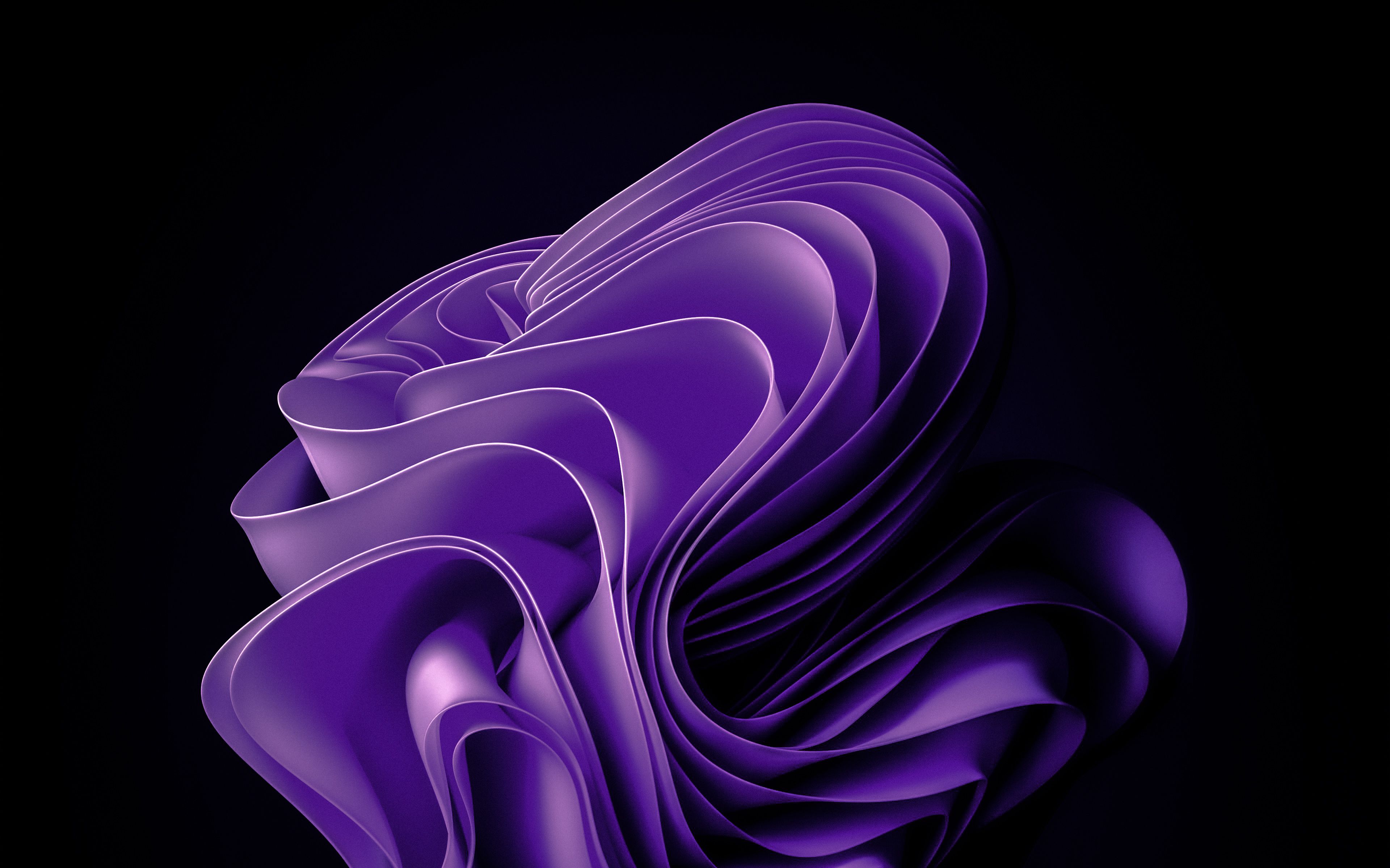 3840x2400 Windows 11 AMOLED Purple abstract 4K Wallpaper
