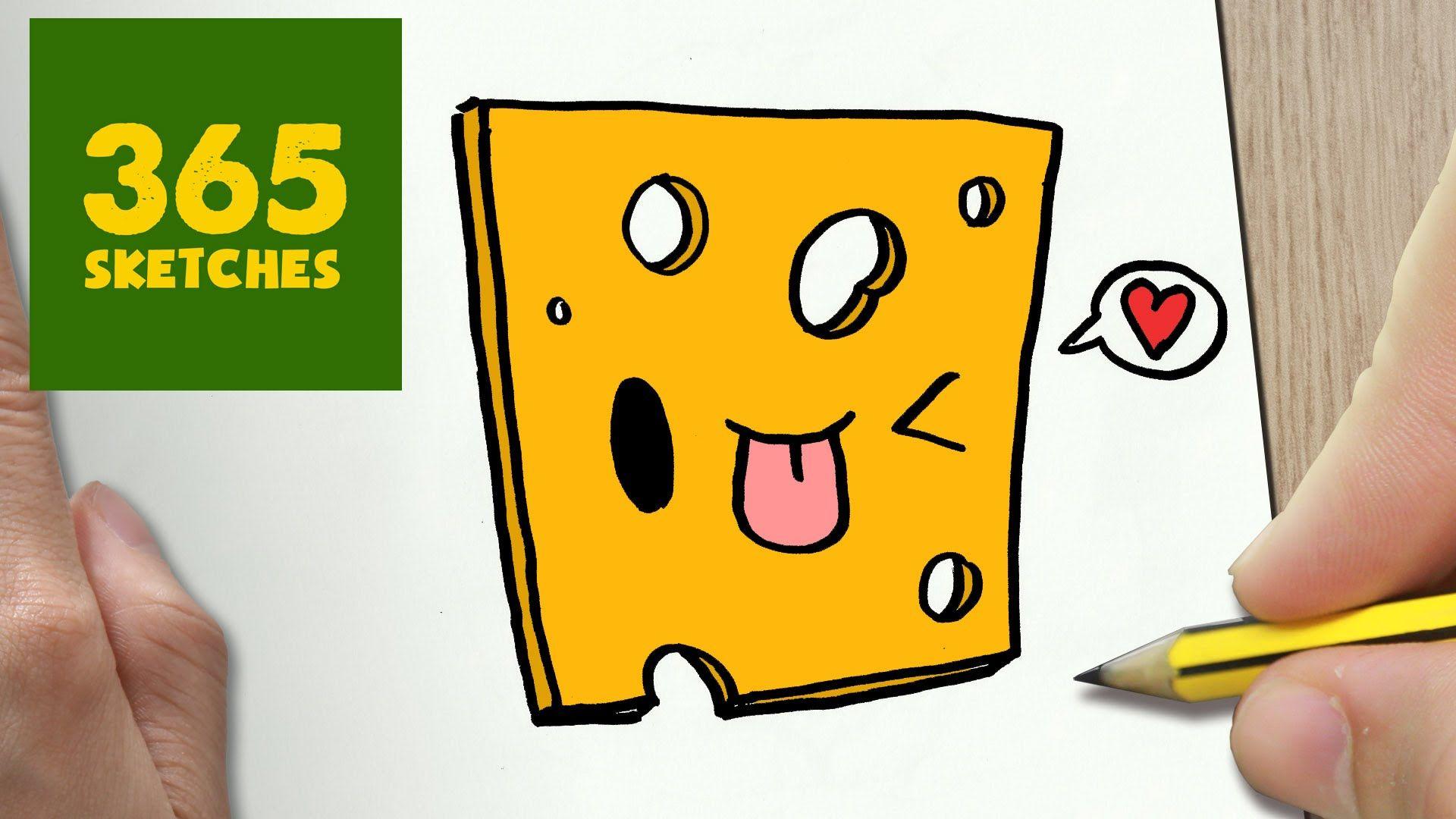1920x1080 HOW TO DRAW A CHEESE CUTE, Easy step by step drawing lessons