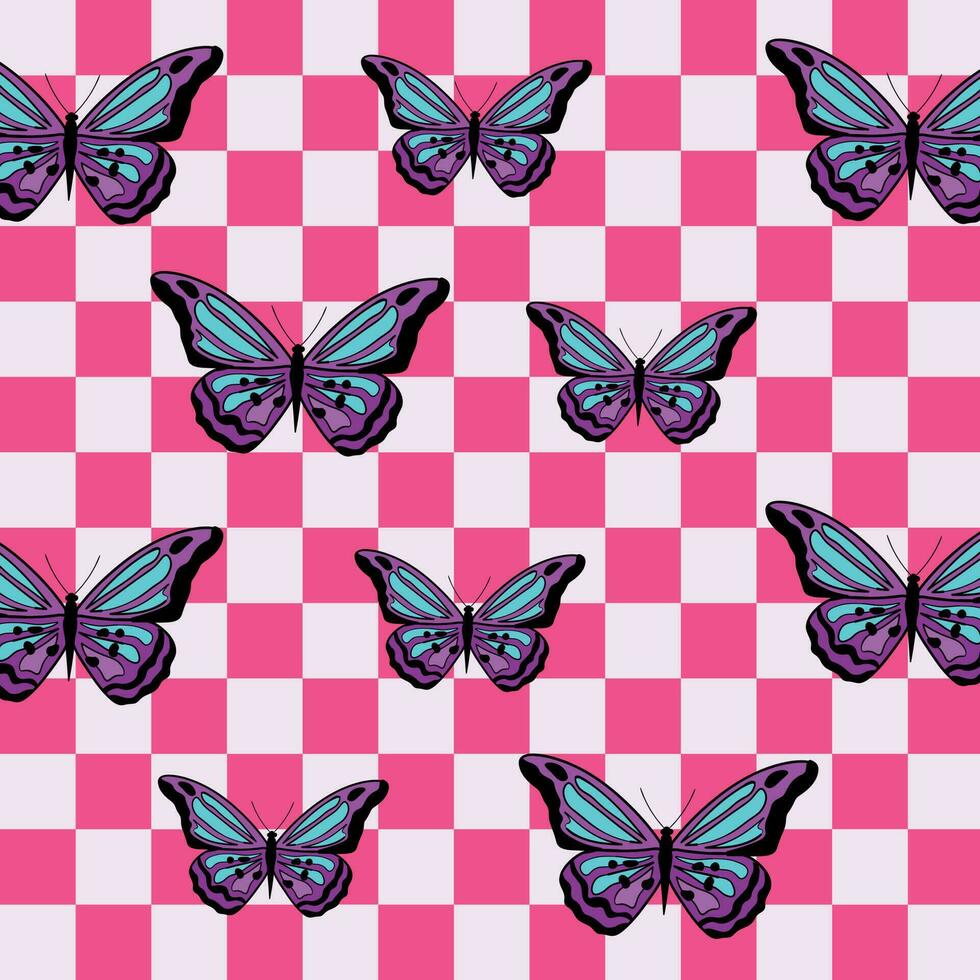980x980 Y2k Pink Glamour Butterflies Background. Background in Trendy Emo Goth 2000s Style. 90s, 00s Aesthetic Wallpaper with Butterfly