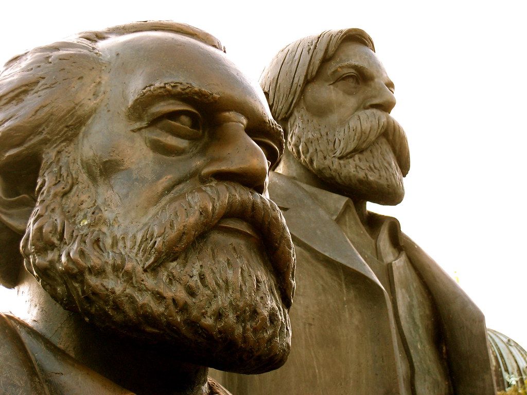 1024x768 Karl Marx And Friedrich Engels. Statues Located In Marx Eng
