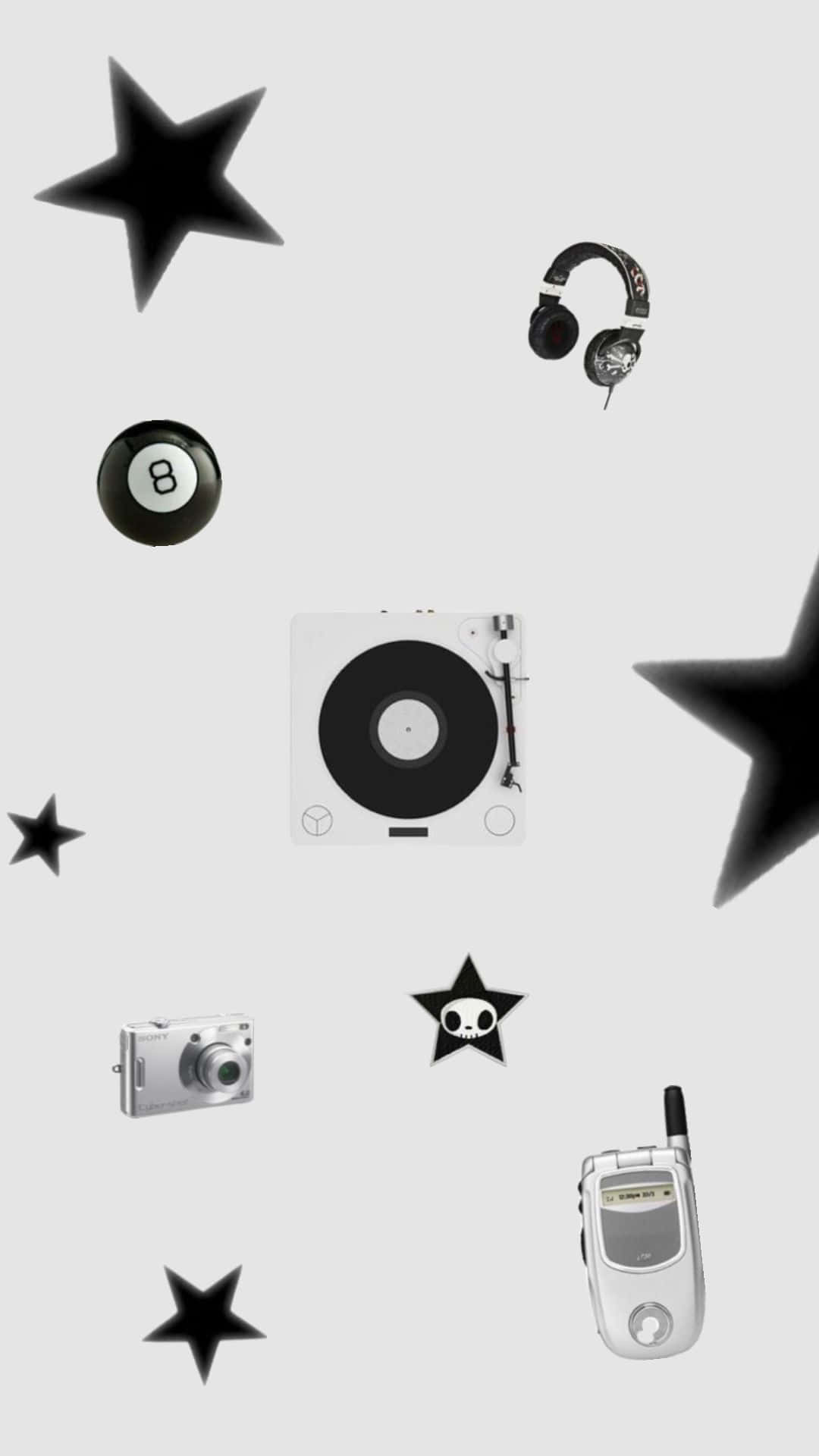 1080x1920 Black And White Y2k Wallpaper