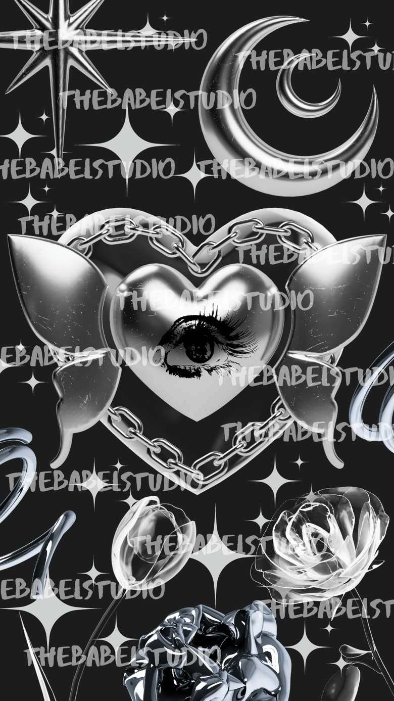 780x1387 Metal Y2K Wallpaper Collage For Phone Babel Studio's Ko Fi Shop