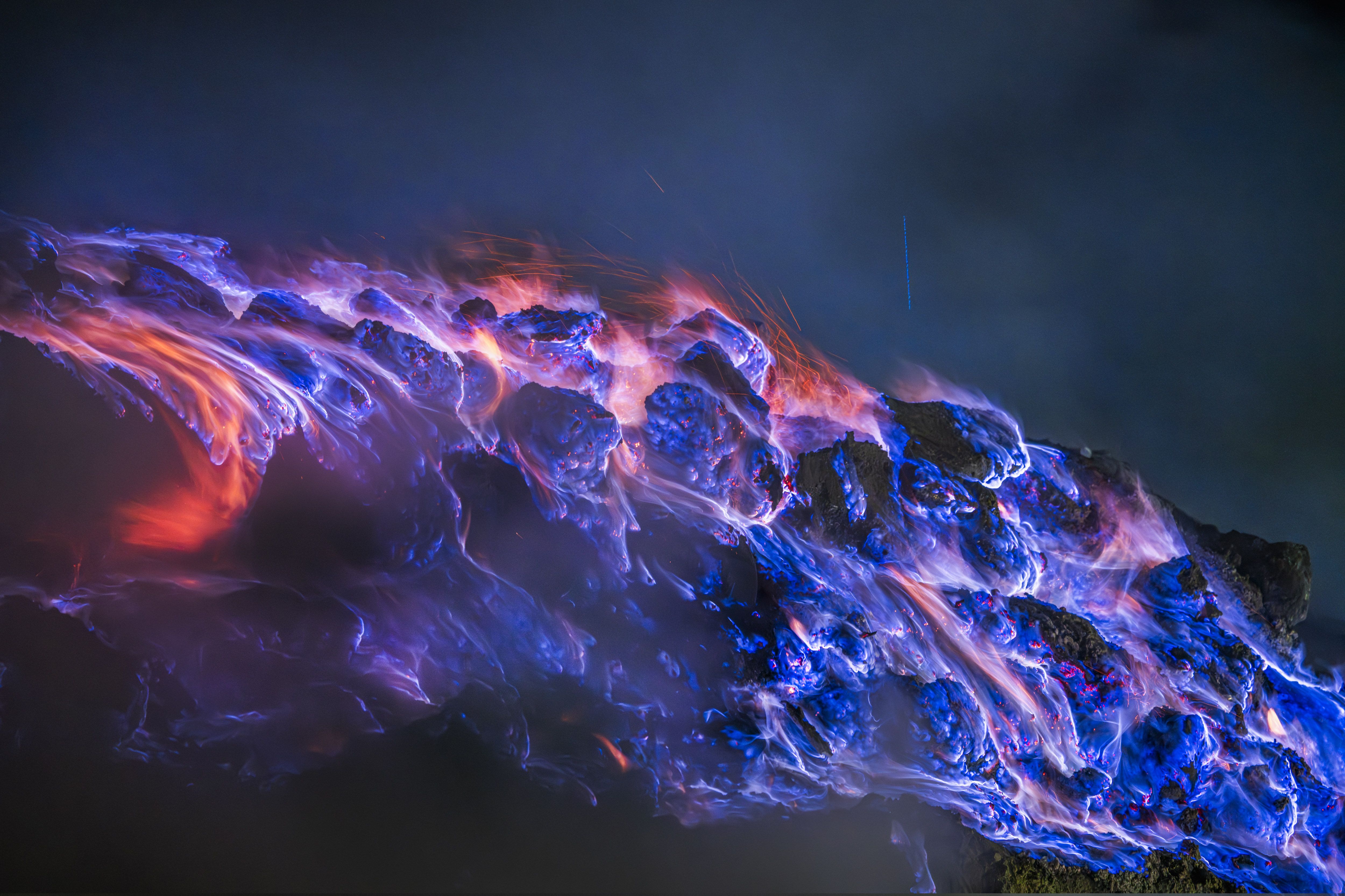 5000x3333 Volcanic Blue Flames. International Photo Awards