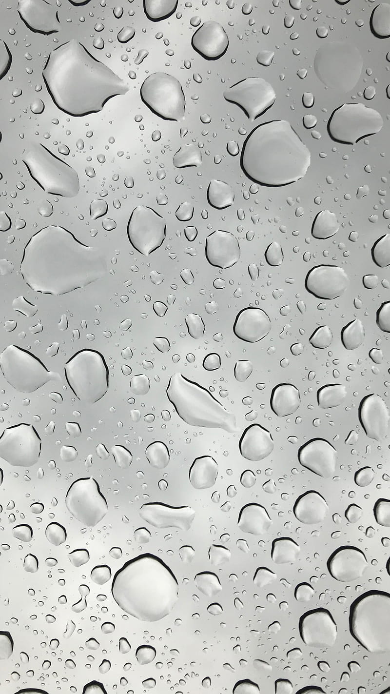 800x1423 Rain rain rain, clear, drops, grey light raindrops, simple, wet, HD phone wallpaper