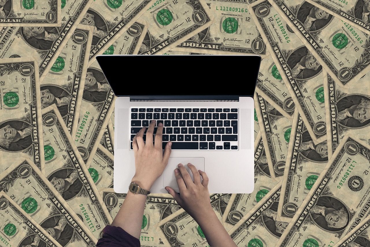 1280x853 Download free photo of Financing, business, dollar, hand, laptop