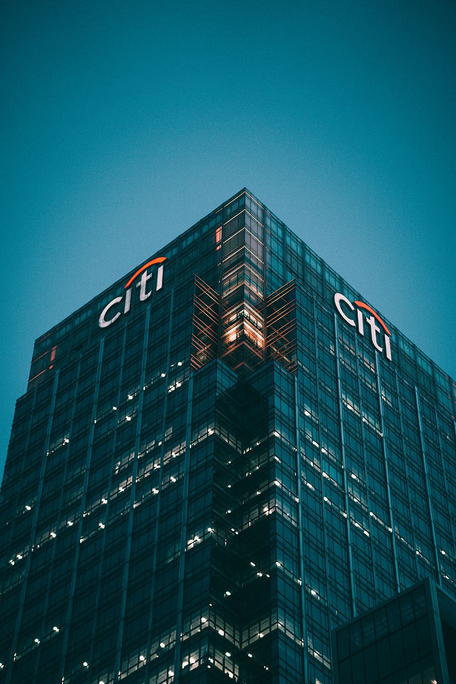 910x1365 citi building, night, office building, building, corner, architecture, housing, condo
