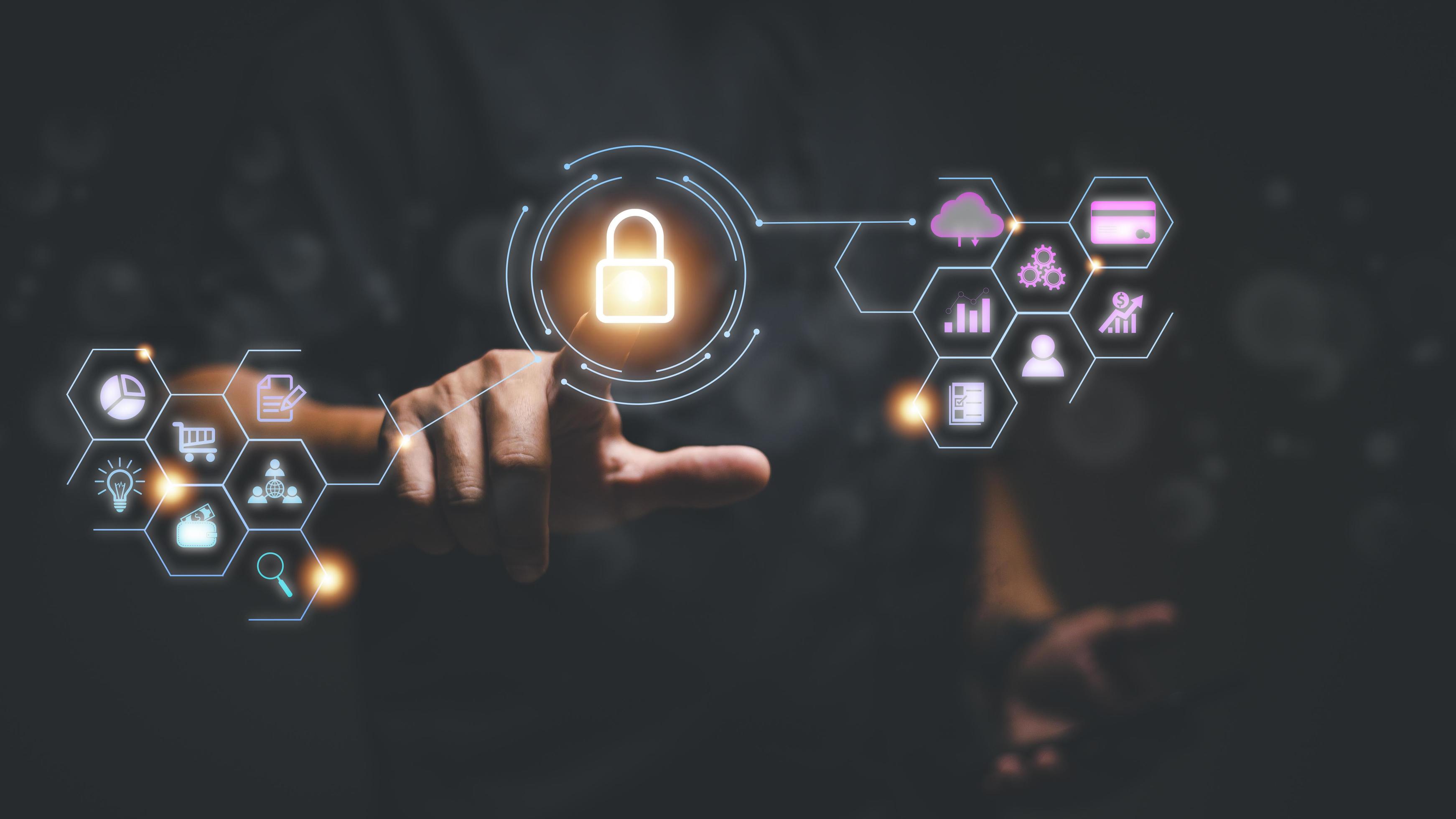 3484x1960 cyber security concept, information security and encryption, secure access to user's personal information, secure Internet access, cybersecurity