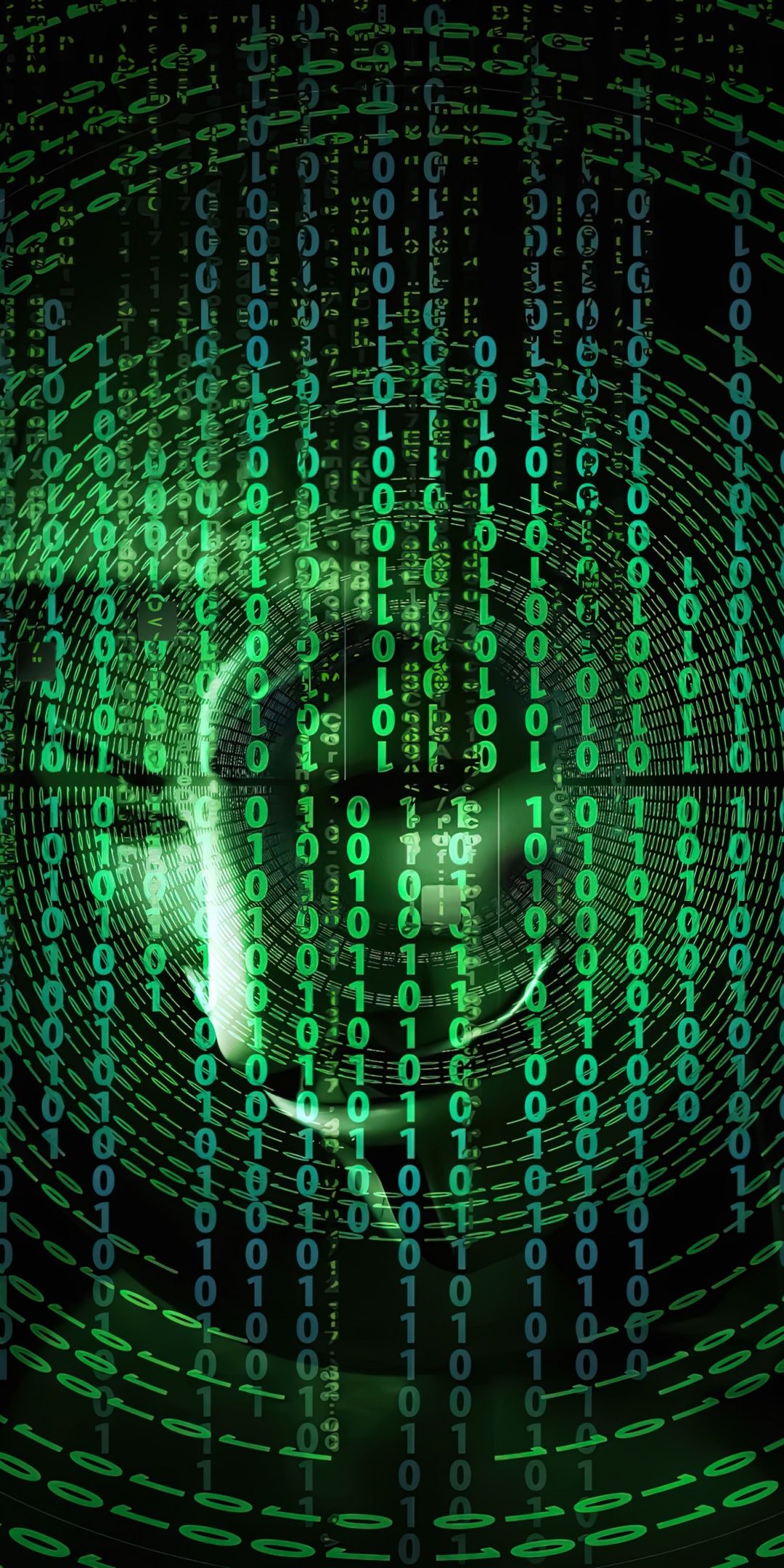 1080x2160 Hacker Wallpaper 4K, Binary, Coding, Bits, Hoodie