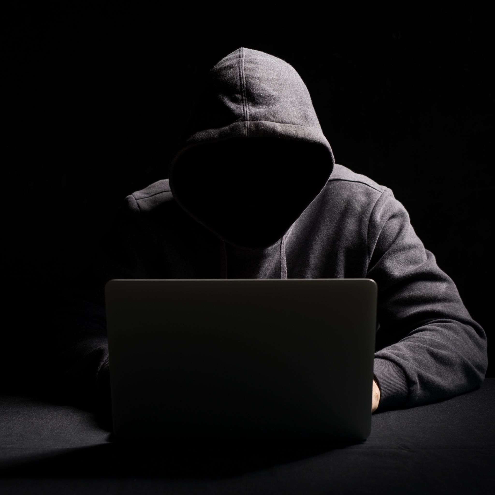 2048x2048 Hacker Wallpaper 4K, Hacking, Hooded Man, Laptop