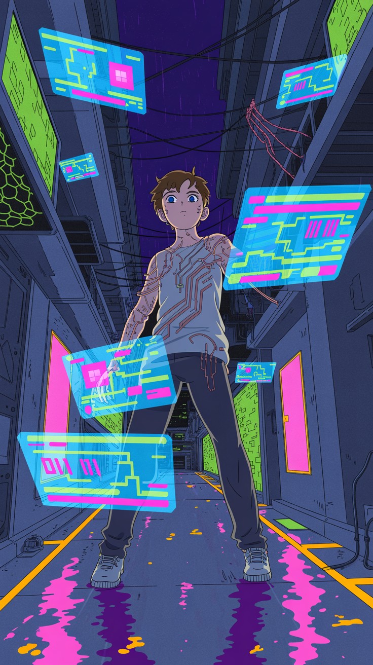 736x1312 Free Neon Hacker Mask Image, Mask, Neon