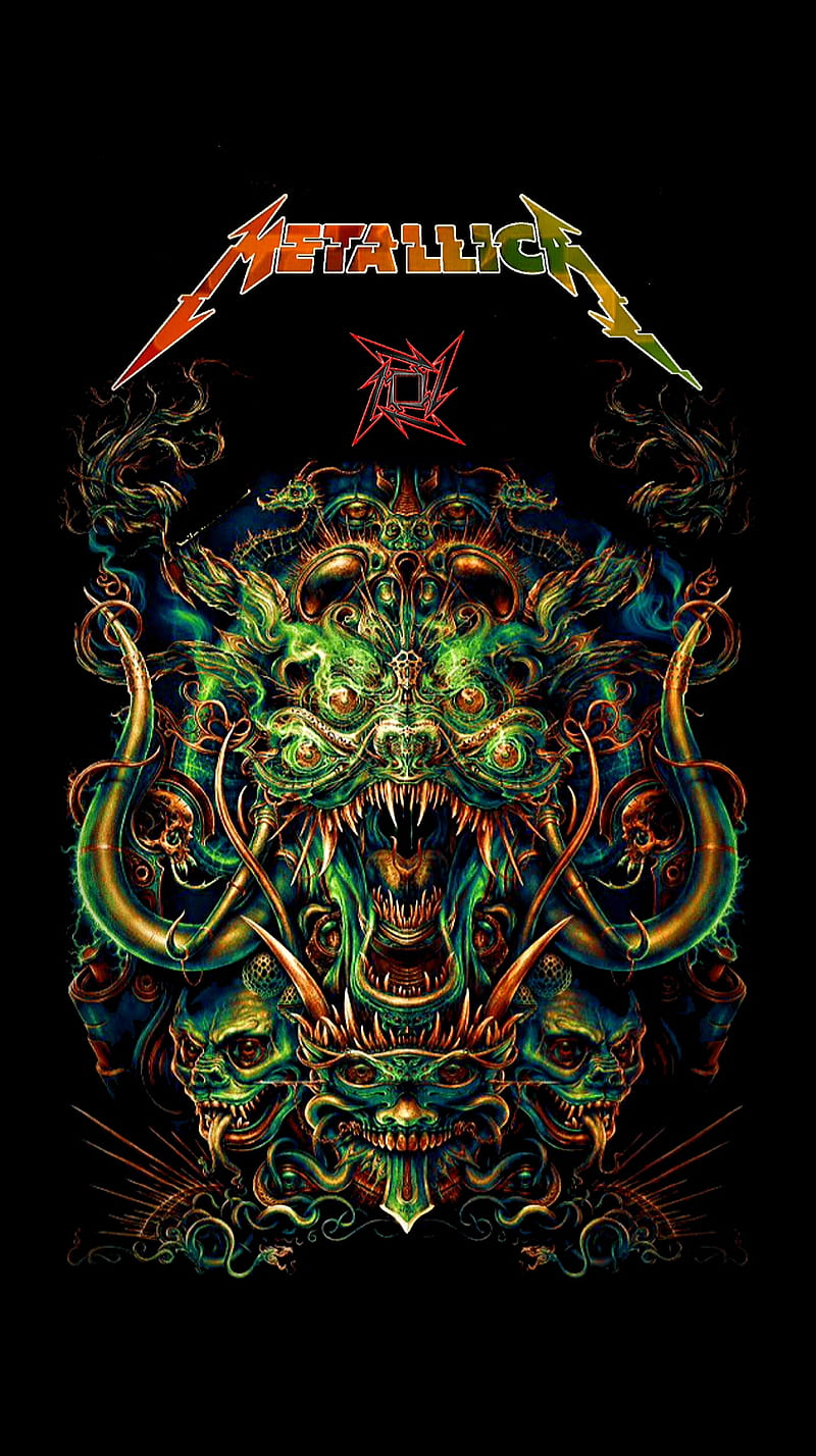 800x1428 Metallica, heavy metal, japanese lion dog, komainu, logo, shiisaa, shisa, thrash metal, HD phone wallpaper