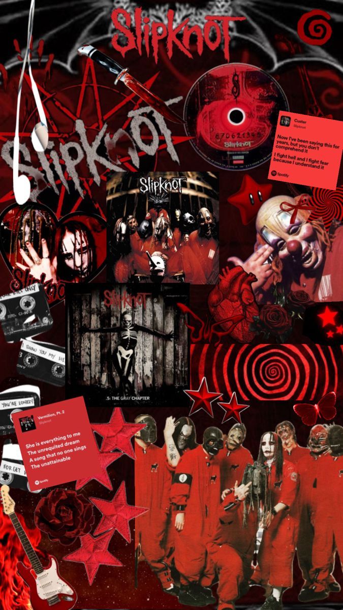675x1200 Slipknot wallpaper in red and black