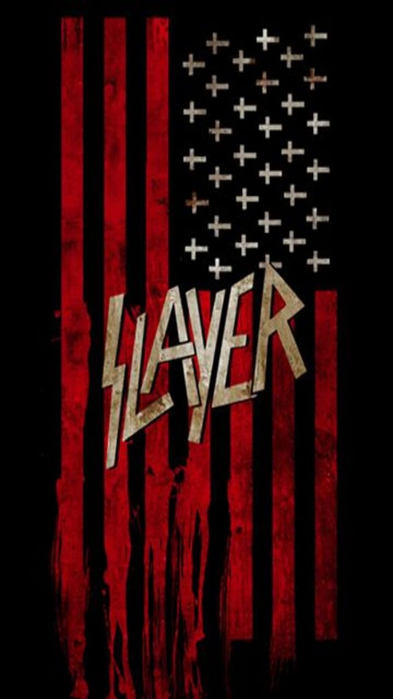 800x1422 Slayer, cross, flag, heavy metal, music, HD phone wallpaper