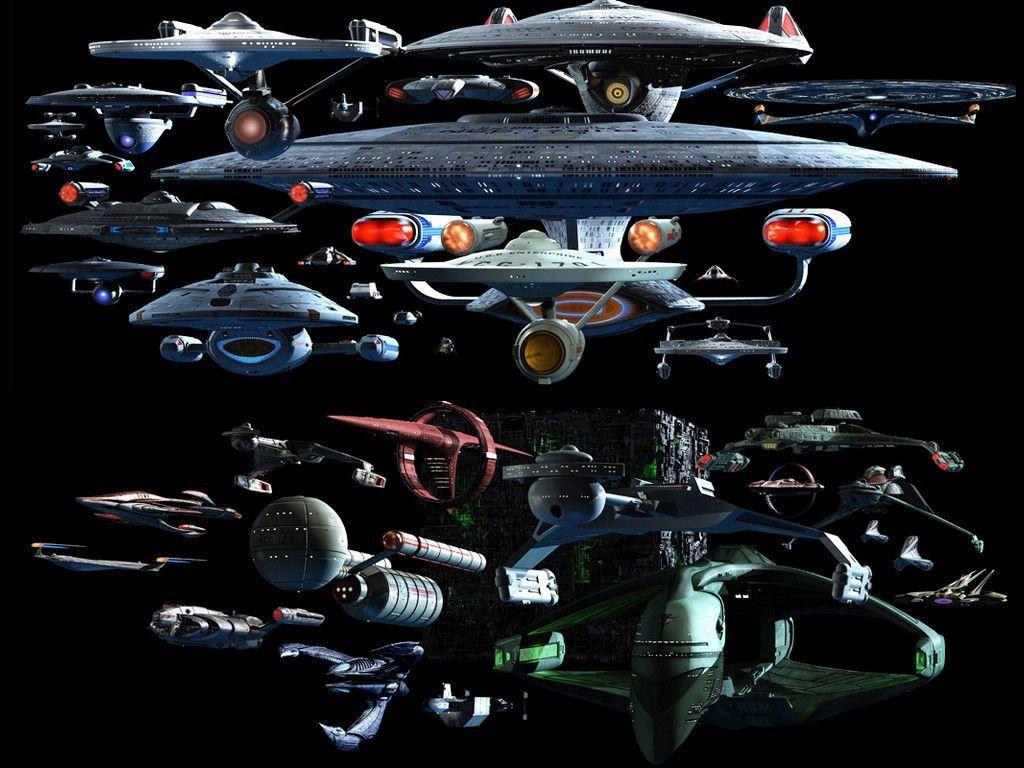 1024x768 Star Trek Ships Wallpaper
