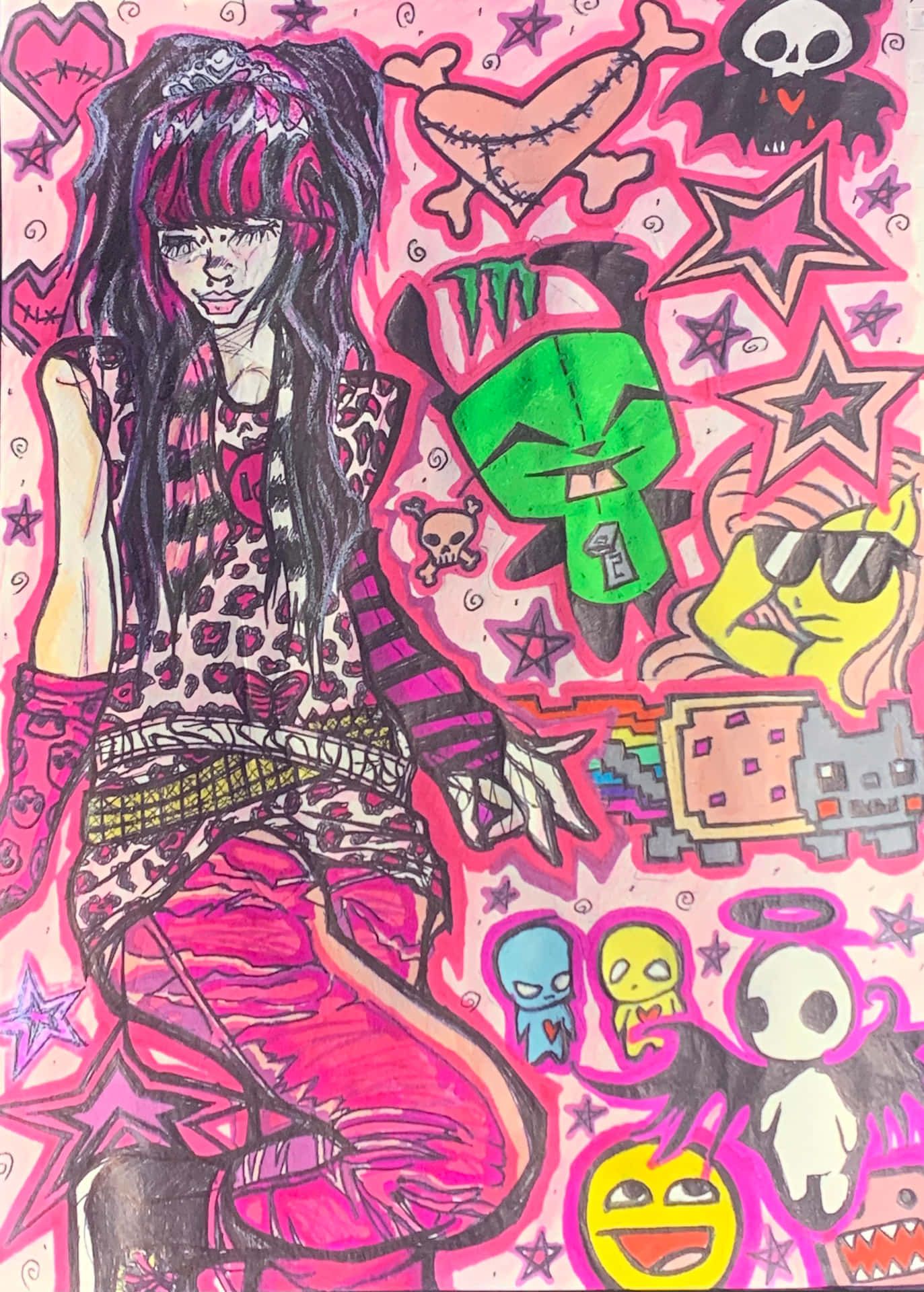 1373x1920 Download Colorful Scene Kid Artwork Wallpaper