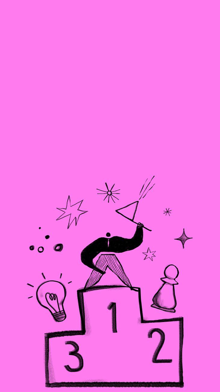 731x1300 Business success mobile wallpaper, pink. Free Photo Illustration