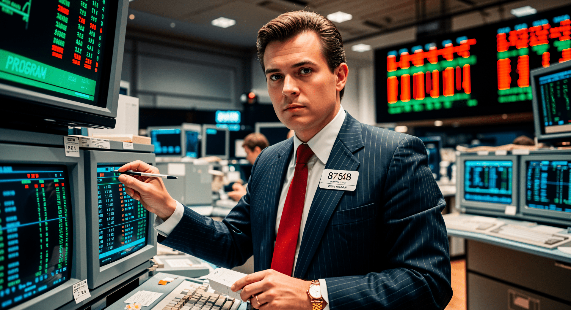 1920x1045 4K Ultra HD Stock Trader at Work: Precision and Focus in Trading