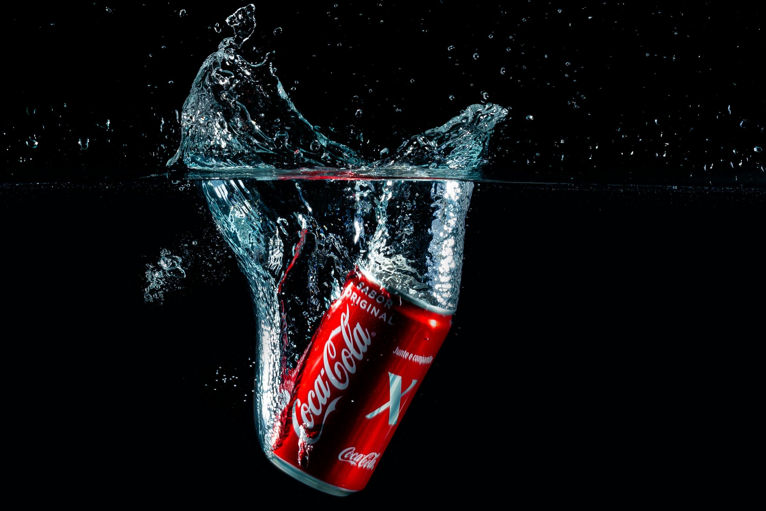 3000x2000 Coca cola can with water photo