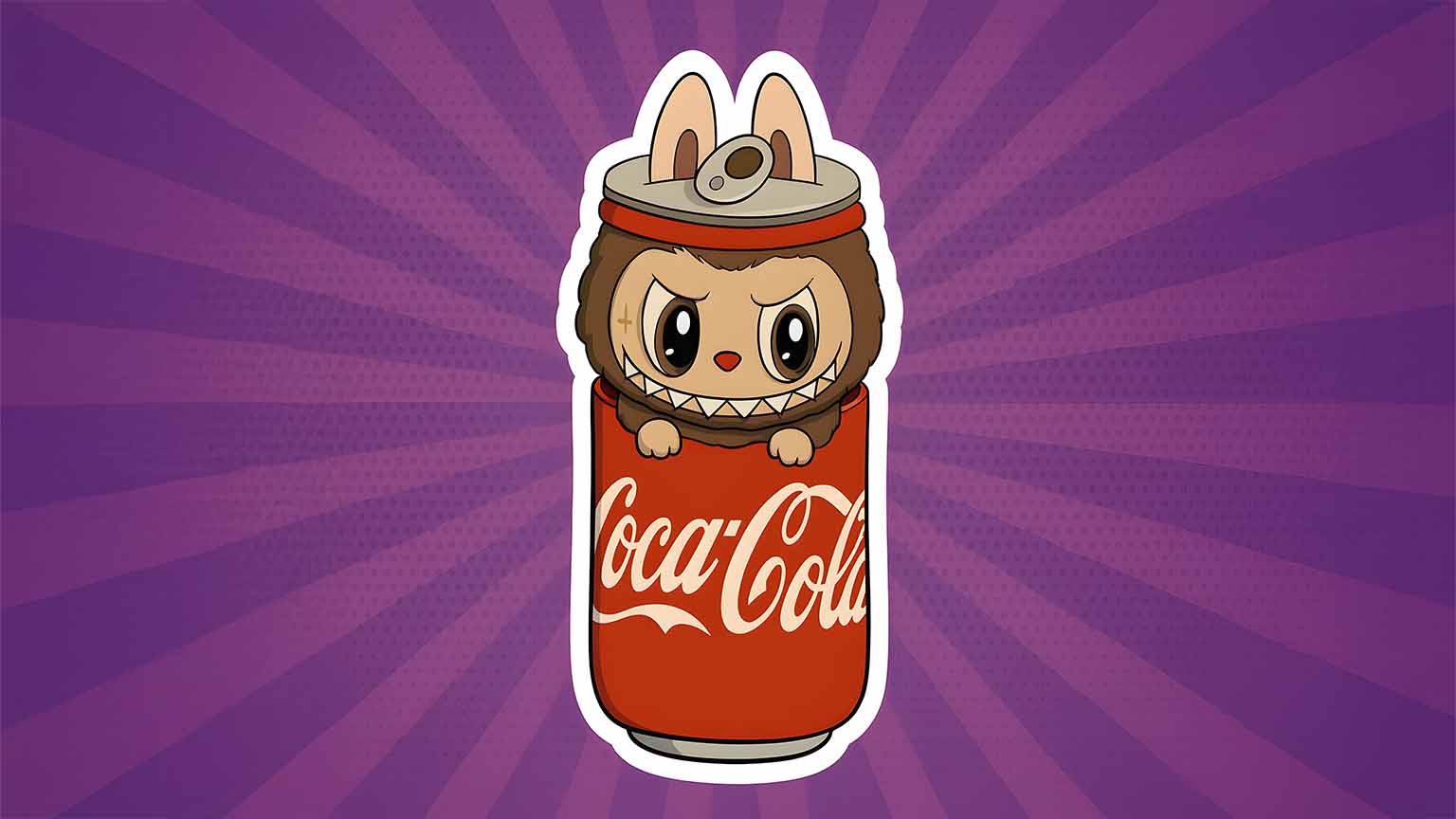 1536x864 Labubu In Coca Cola Can Desktop Wallpaper