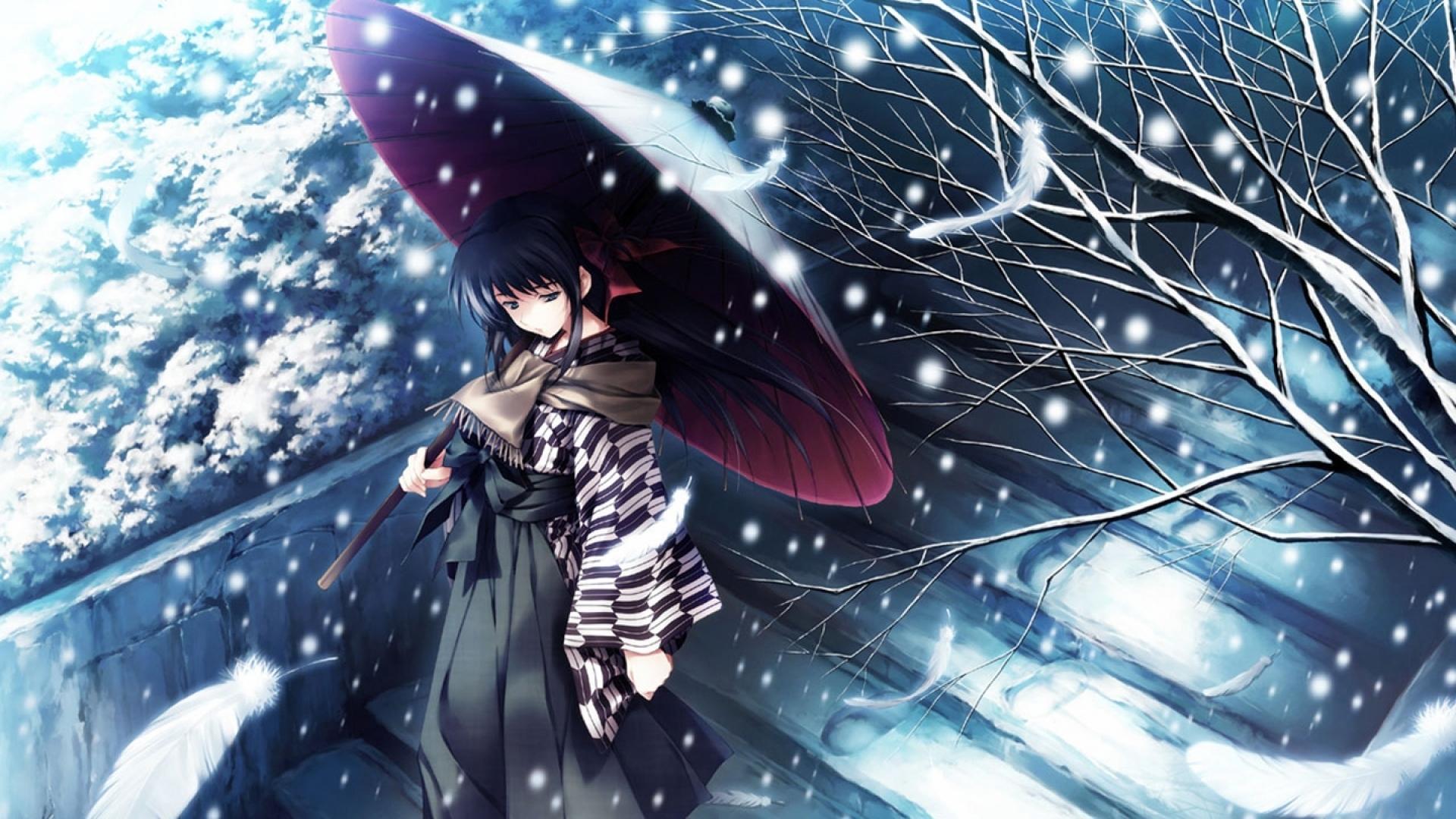 1920x1080 Anime Girls Winter Wallpaper