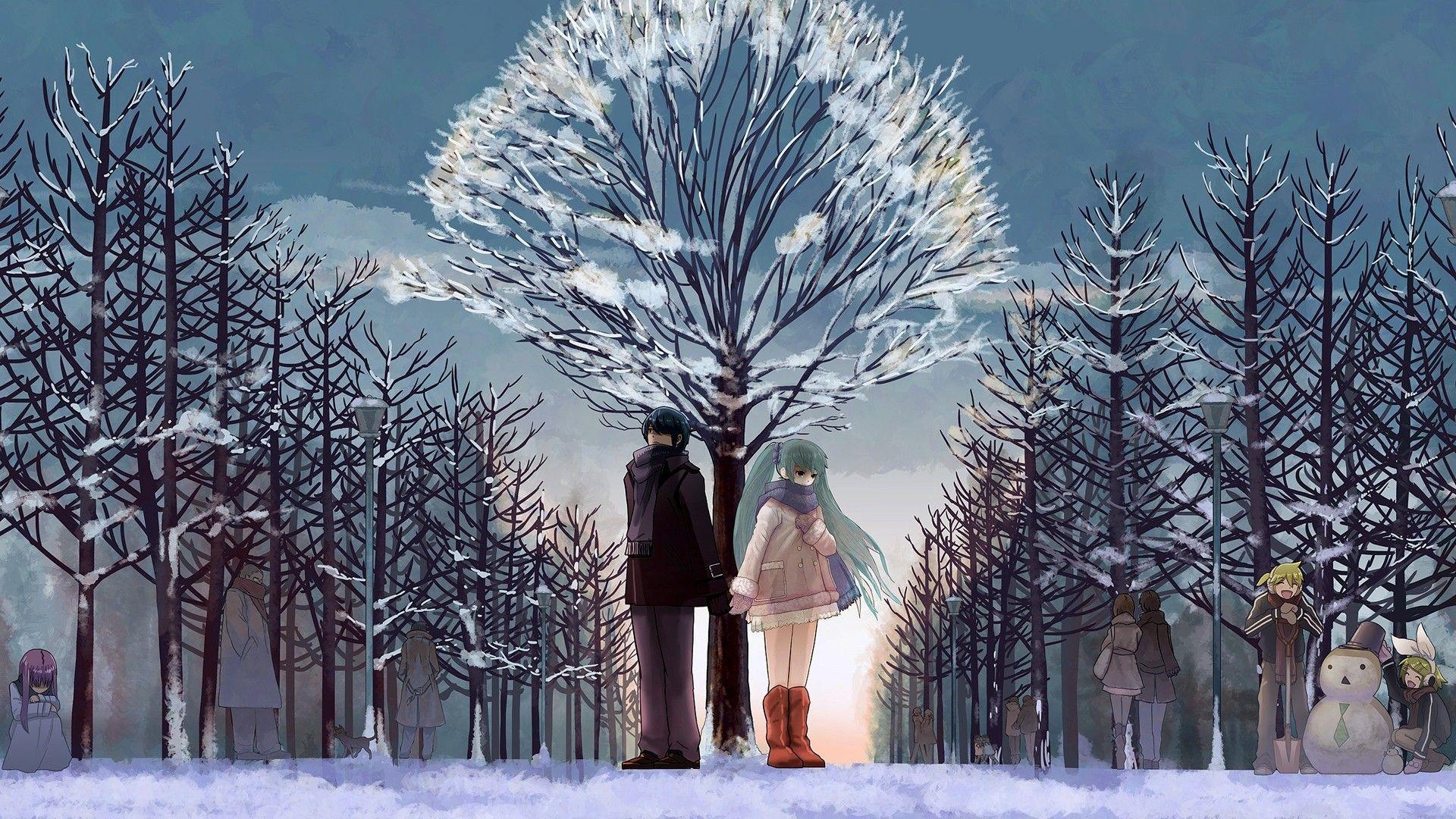 1920x1080 Beautiful Winter Anime Photo. Digiatto.com. Fond d'écran HD et