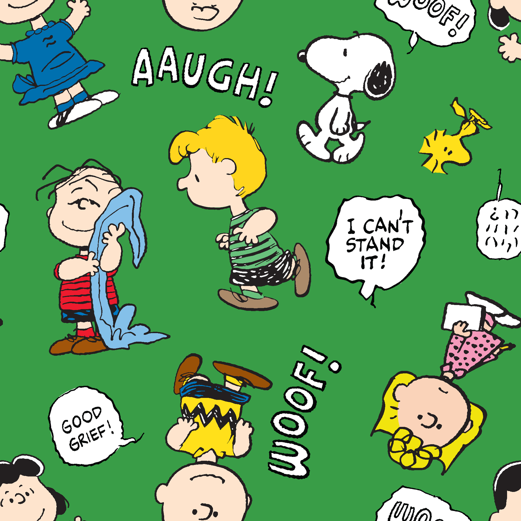 2048x2048 Peanuts Charlie Brown & Friends Shout Outs. Fabric