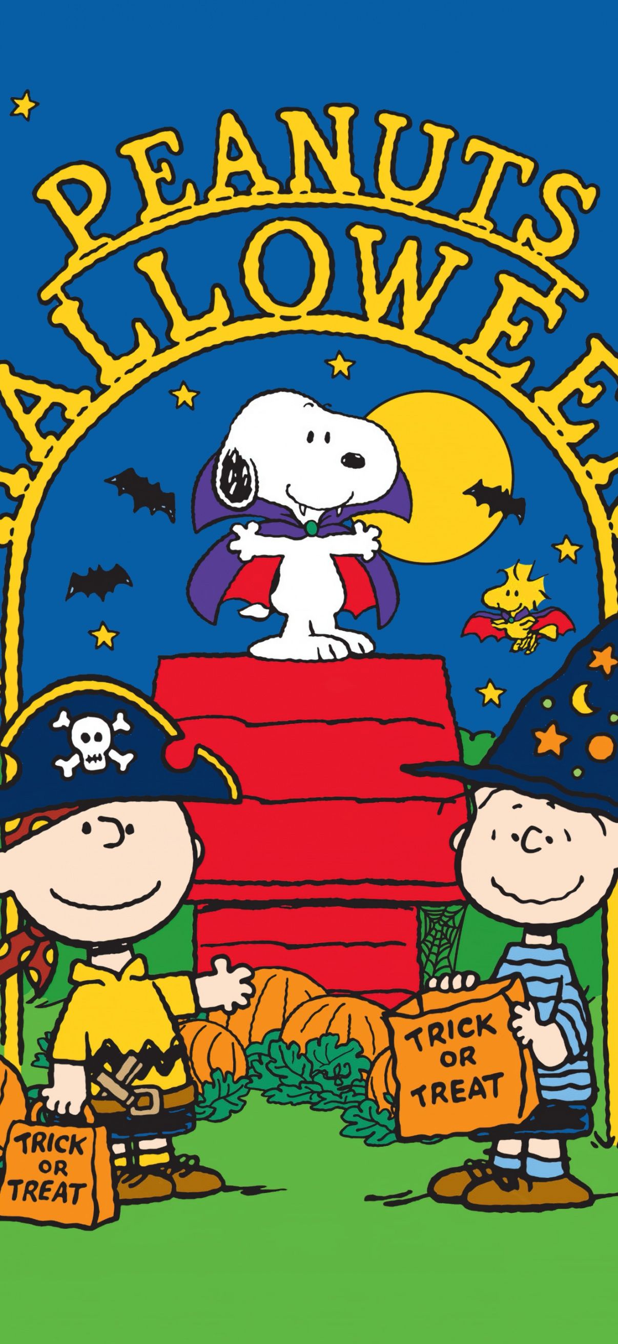 1206x2622 Peanuts Wallpaper 4K, Trick or treat