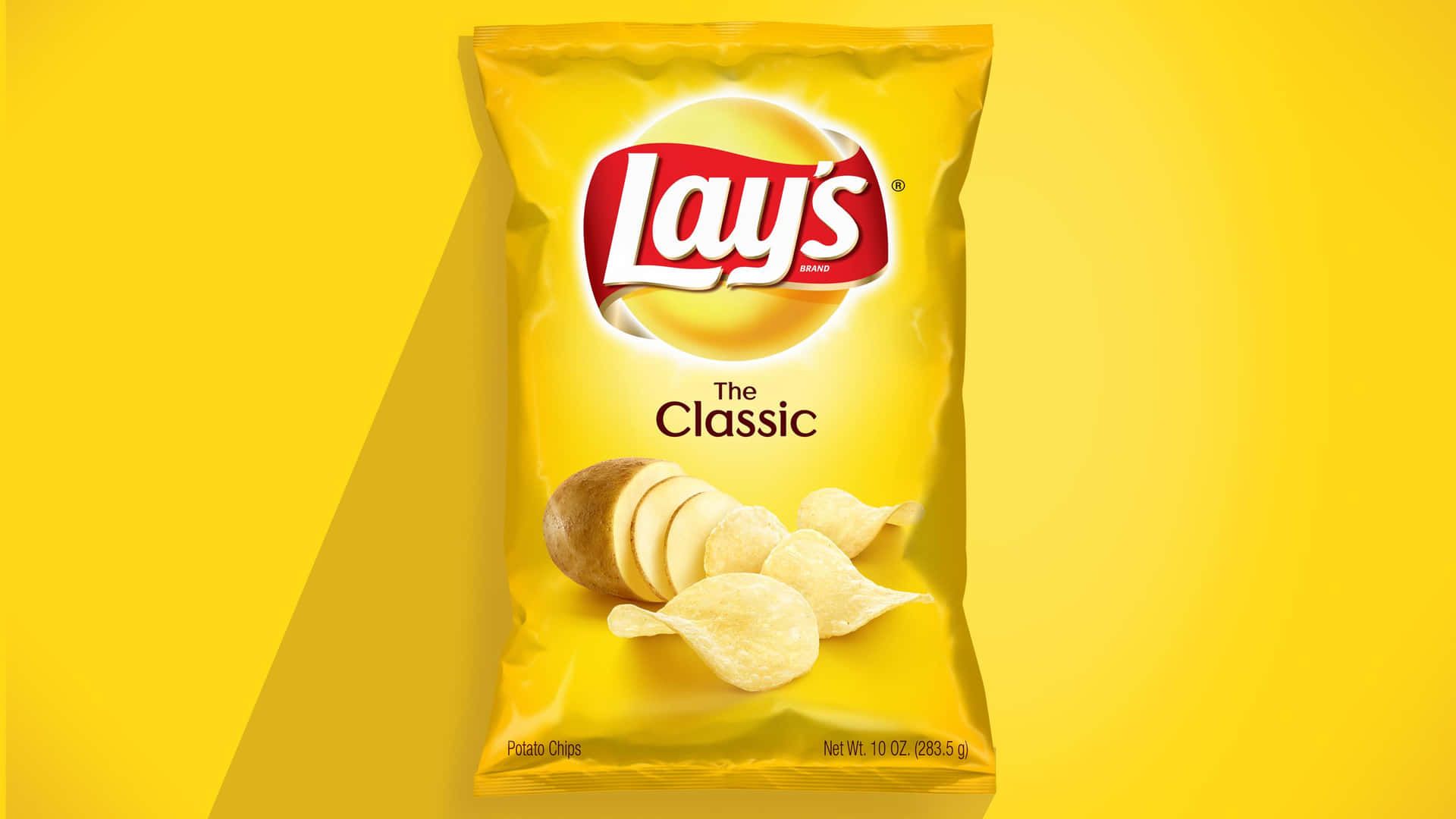 1920x1080 Download Lays Potato Chips In Yellow Background Wallpaper