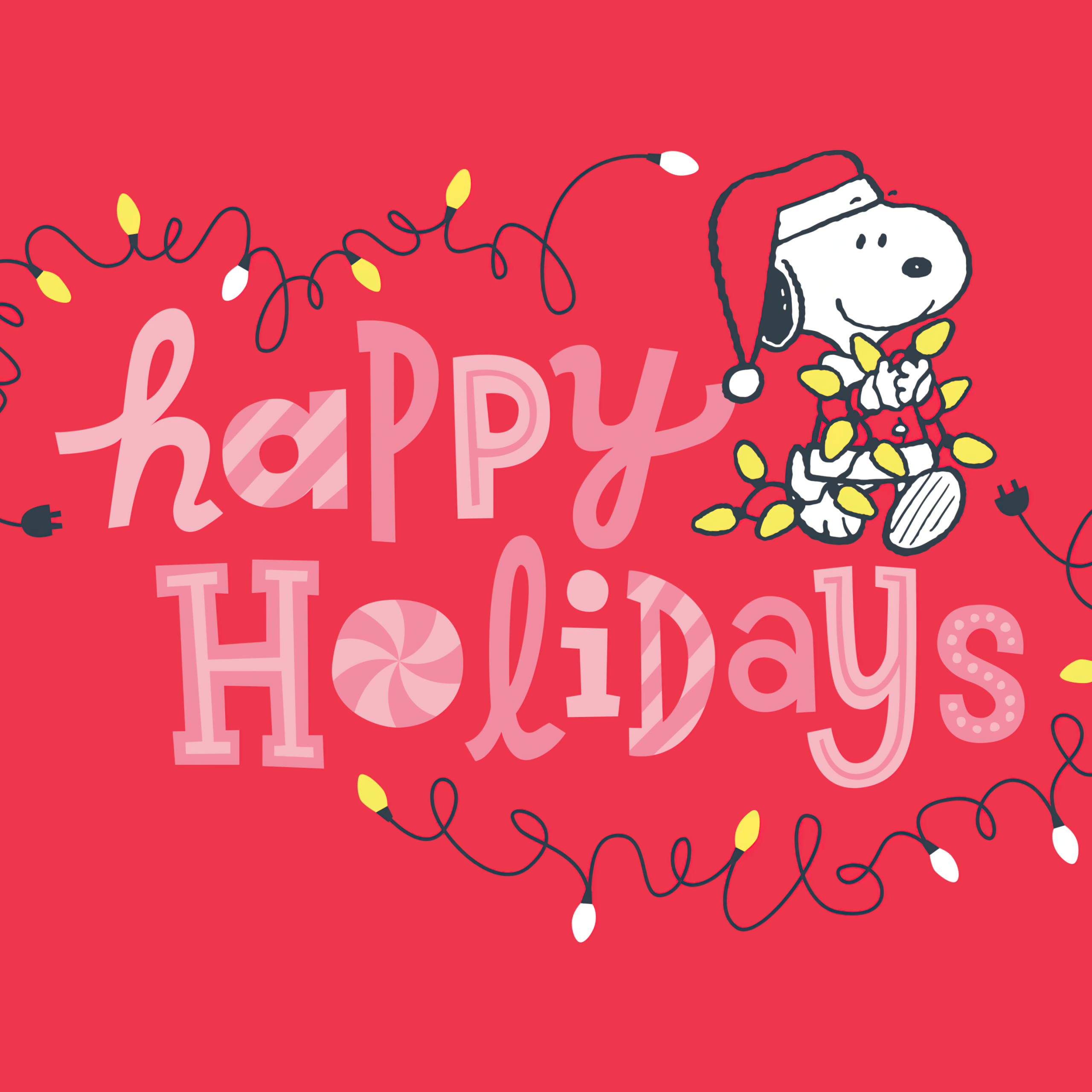 2560x2560 Snoopy Wallpaper 4K, Happy holidays