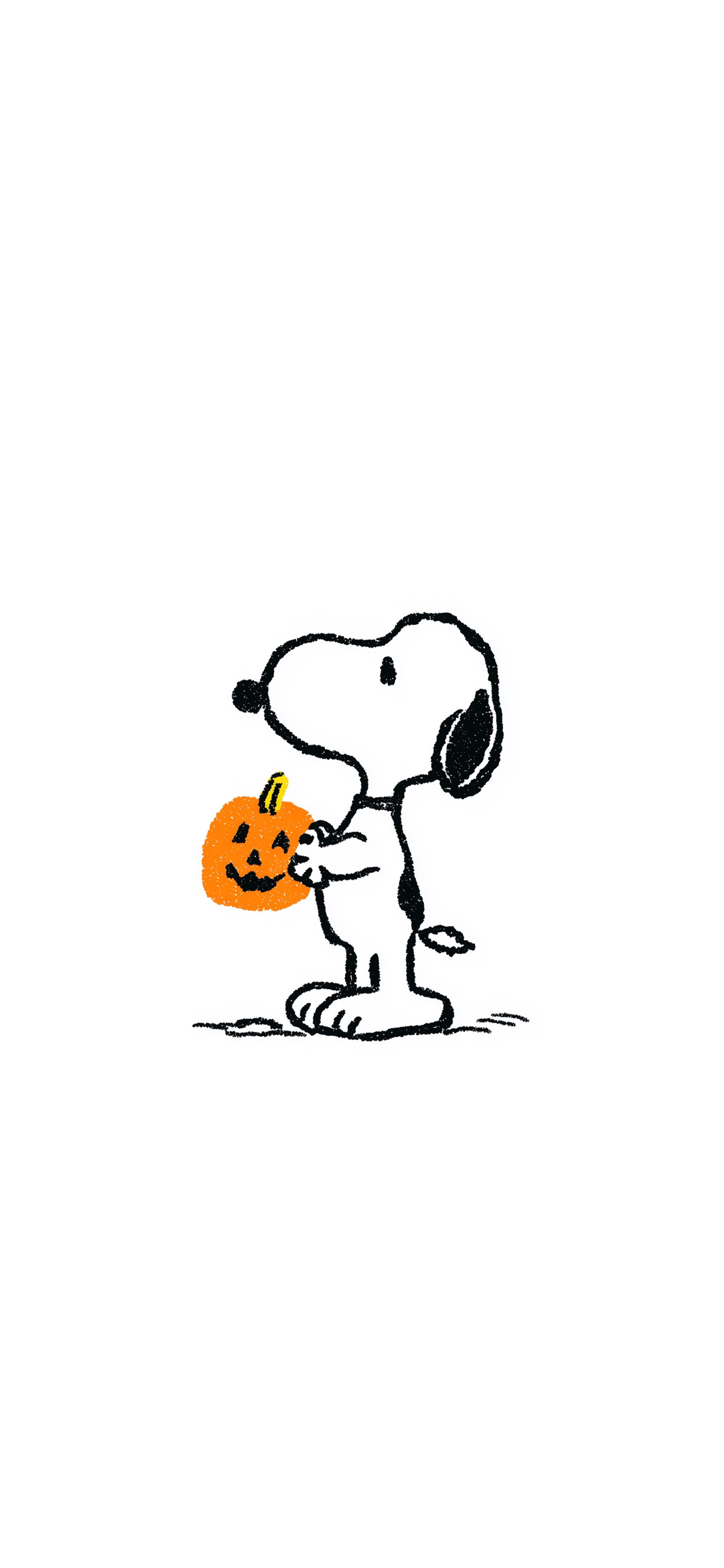 2000x4329 Snoopy with Pumpkin White Halloween Wallpaper
