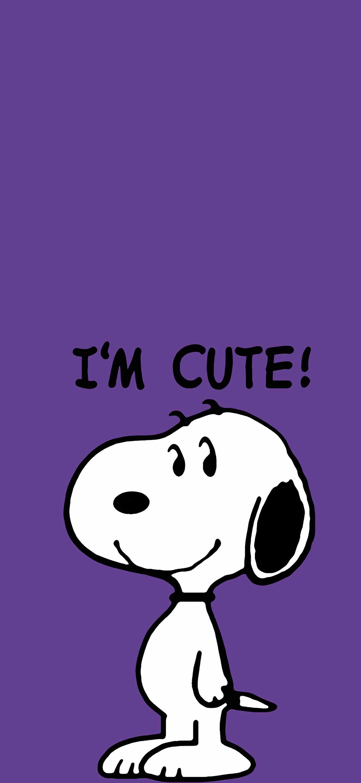 1180x2554 Snoopy Cute Purple Background Wallpaper