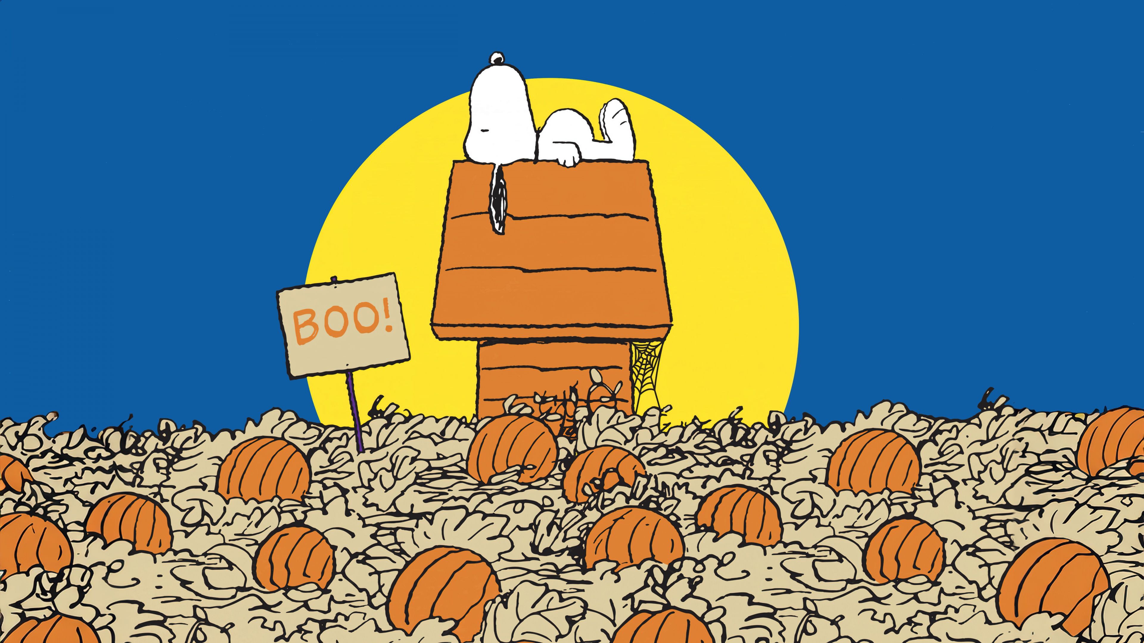 3840x2160 Snoopy Halloween Wallpaper 4K, Pumpkins, Halloween pumpkins