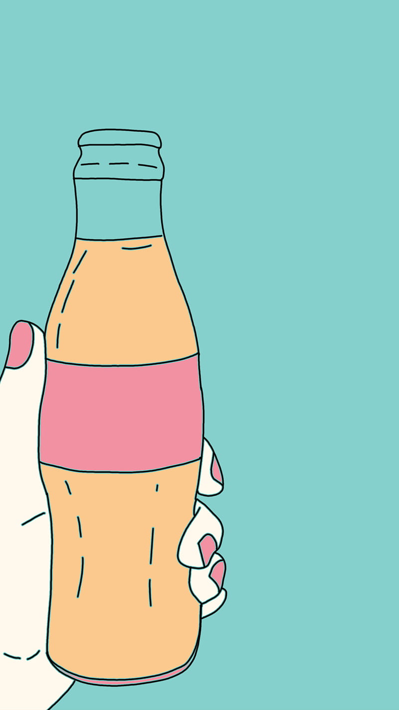 800x1422 Soda bottle, 70s, 80s, art, drawing, hand drawing, hipster, pop art, pop culture, HD phone wallpaper